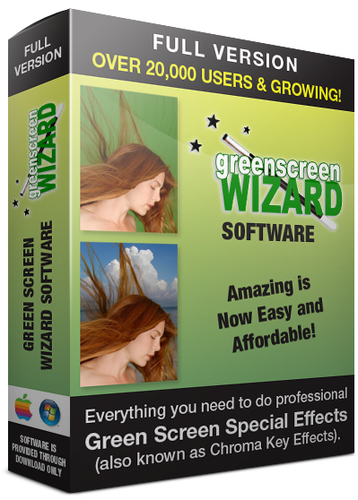 Green Screen Wizard Software Full Version offers the latest in green and BLUE screen software power and control behind an amazingly simple and accessible user interface. It provides professional photographers, as well as photography enthusiasts, a simple way to do green screen removal and substitutes their choice of digital background. Green Screen Wizard is a self-contained chroma key removal program that does not require Photoshop or other photo editing application to produce beautiful green screen photos. Learn more now and try a free demo!
